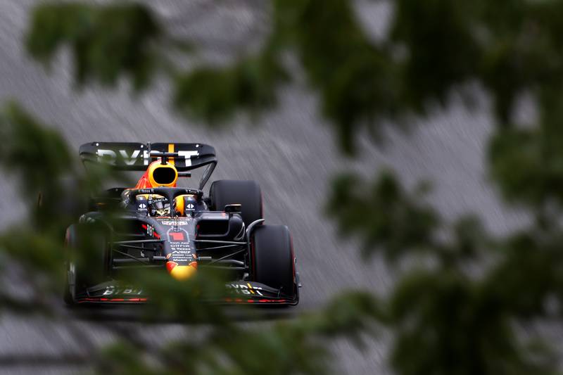 Max Verstappen on track during qualifying. Getty