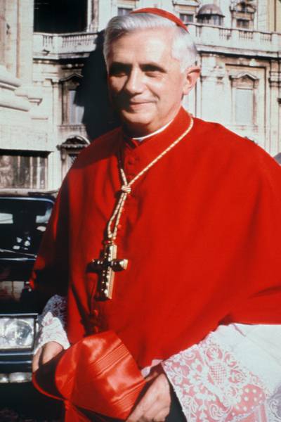 Cardinal Joseph Ratzinger in 1977 in Vatican City. AFP