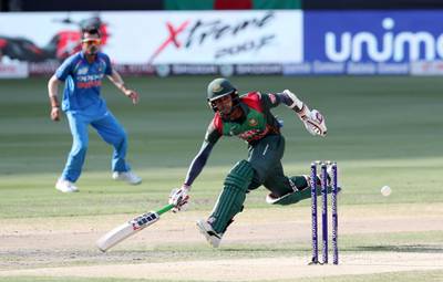 DUBAI , UNITED ARAB EMIRATES, September 28 , 2018 :- Mehidy Hasan of Bangladesh taking a run during the final of Unimoni Asia Cup UAE 2018 cricket match between Bangladesh vs India held at Dubai International Cricket Stadium in Dubai. ( Pawan Singh / The National )  For News/Sports/Instagram/Big Picture. Story by Paul