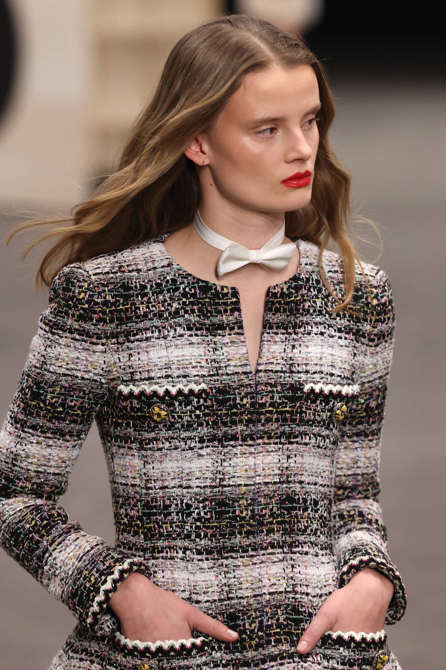 For the Chanel Haute Couture spring/summer 2023 show, tweed was given an almost playful reimagining. Getty Images