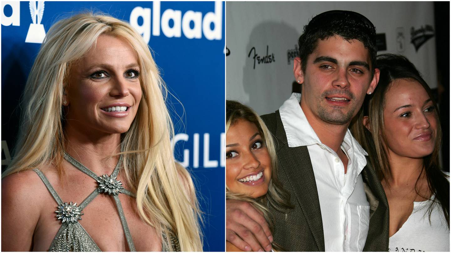 Britney Spears, left, married childhood friend Jason Alexander in a 2004 Las Vegas wedding. AFP