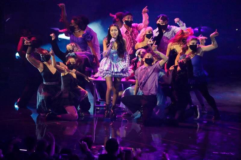 Olivia Rodrigo performs 'Good 4 U' at the MTV Video Music Awards. AP