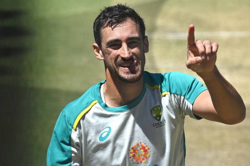 Mitchell Starc trains at the MCG in Melbourne. EPA