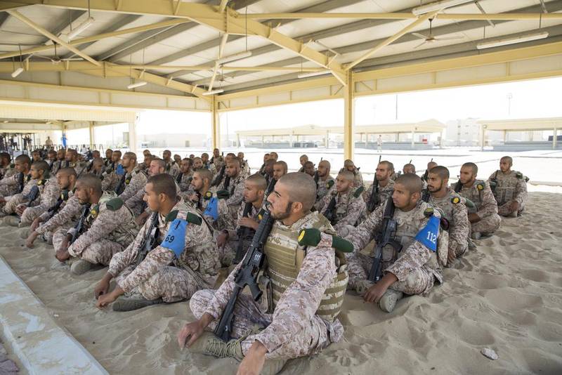 National Service recruits take part in exercises at the camp. Ryan Carter / Crown Prince Court - Abu Dhabi