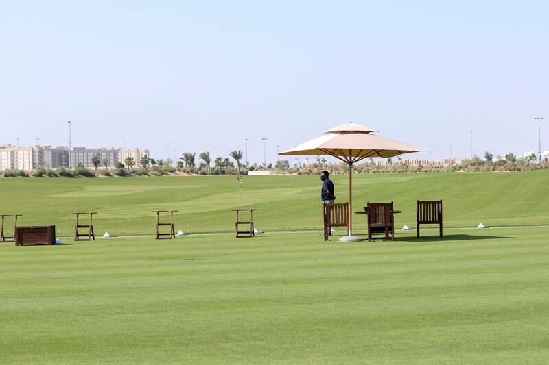 The driving range at the club.
