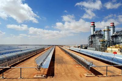 The solar power station of Ain Beni Mathar in Morocco. By 2020, Morocco hopes to source 42 per cent of its total power supply from renewable energy. Abdelhak Senna / AFP