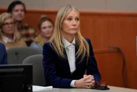Gwyneth Paltrow reacts as the verdict in her trial is announced on March 30 in Park City, Utah. AP