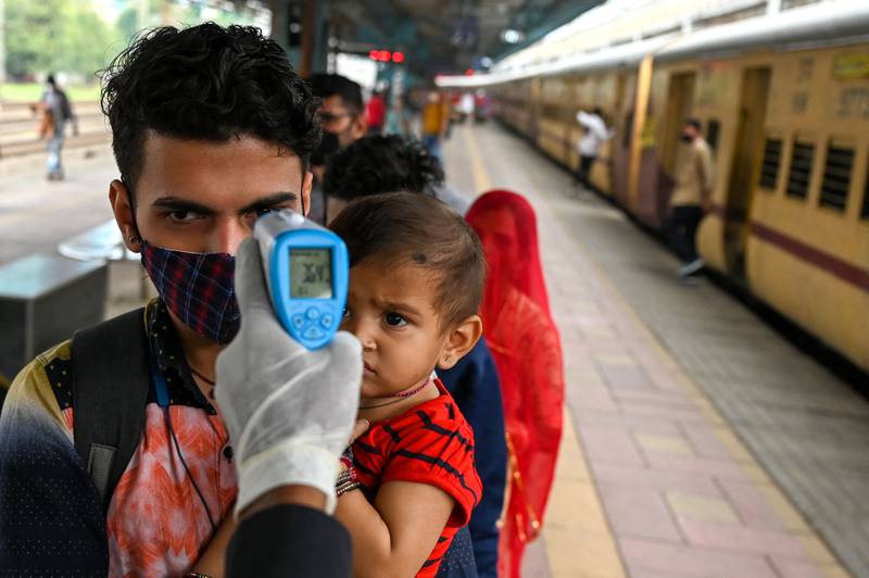 Checks for all the family at the station in Mumbai. AFP