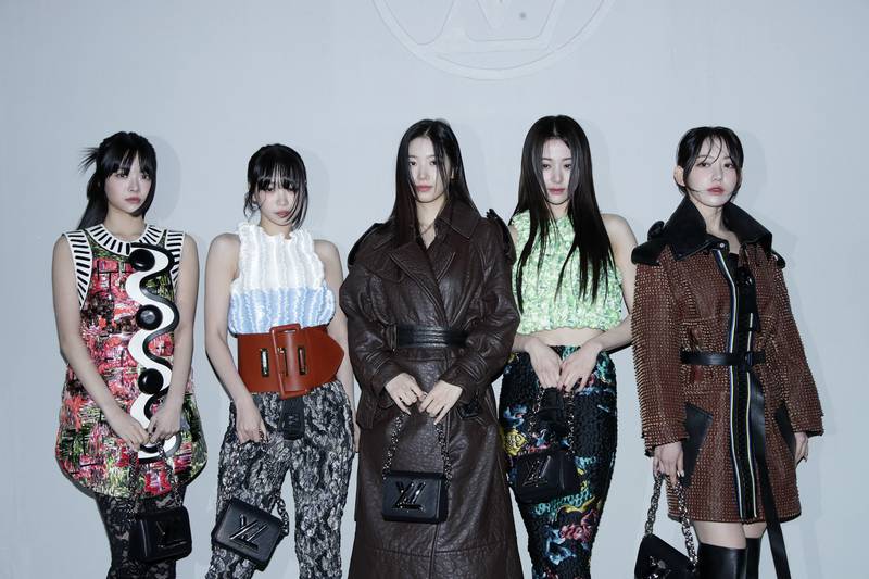 Hong Eun-Chae, Kim Chae-Won, Kazuha, Huh Yun-Jin and Sakura of girl group Le Sserafim attend the Louis Vuitton pre-autumn 2023 show on the Jamsugyo Bridge at the Han River in Seoul. All photos: Getty Images (unless specified otherwise)