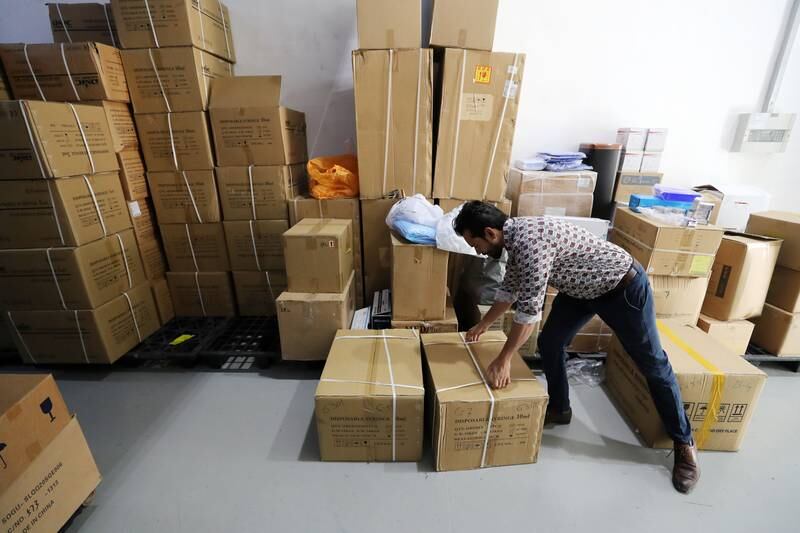 Sri Lankan expatriates in the UAE are sending home crucial medical supplies including ventilator tubes for newborn babies, syringes, catheters, bags to store donated blood, insulin vials and essential medicine. Chris Whiteoak / The National