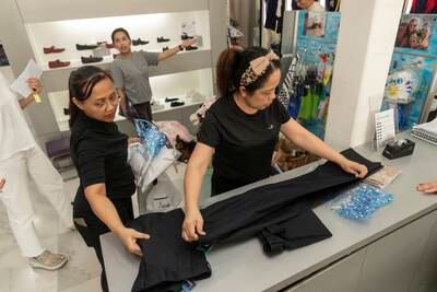 New uniforms for the start of the new school year at Stitches in Dubai. Antonie Robertson / The National