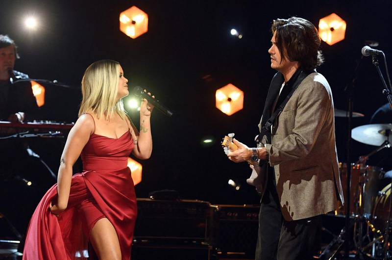 Maren Morris and John Mayer perform onstage during the 63rd Grammy Awards. AFP