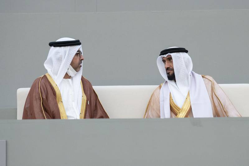 Sheikh Hamed bin Zayed, Abu Dhabi Executive Council member and Sheikh Nahyan Bin Zayed, chairman of the board of trustees for the Zayed bin Sultan Al Nahyan Charitable and Humanitarian Foundation.