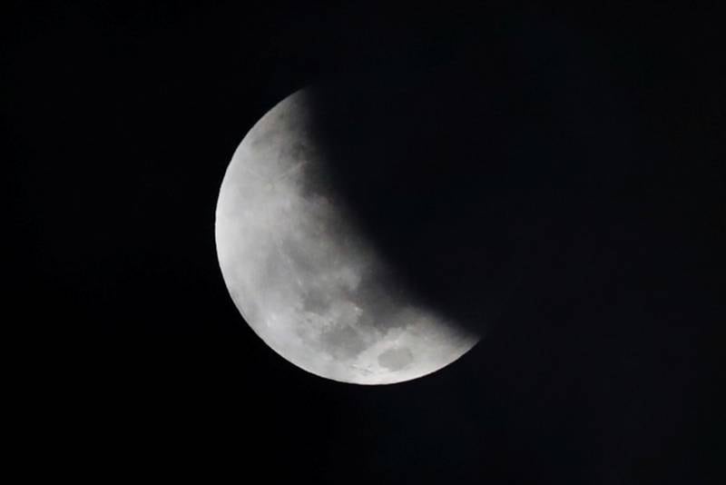 The a partial lunar eclipse seen from Mexico City, Mexico. Reuters