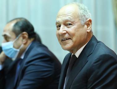 Secretary General of the Arab League Ahmed Aboul Gheit said Iran’s enrichment of uranium to 60 per cent was a clear step towards a nuclear bomb. EPA, Russian Foreign Affairs Ministry