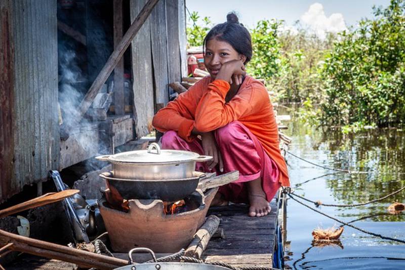 San Sophy, 23, and her family in Cambodia now have free access to a purified water fountain, as part of an initiative by the Zayed Sustainability Prize. Photo: Zayed Sustainability Prize