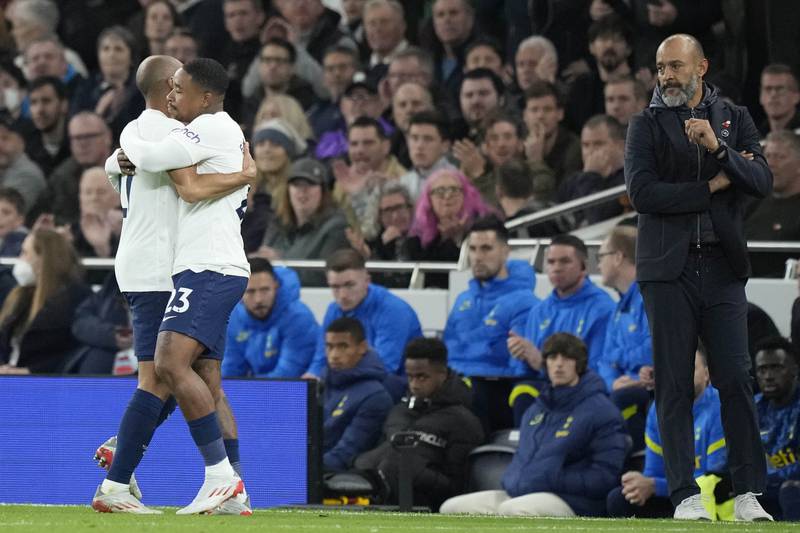 Nuno Espirito Santo decision to replace Lucas Moura, left, with Steven Bergwijn during Saturday's match against Manchester United angered sections of the Spurs support. PA