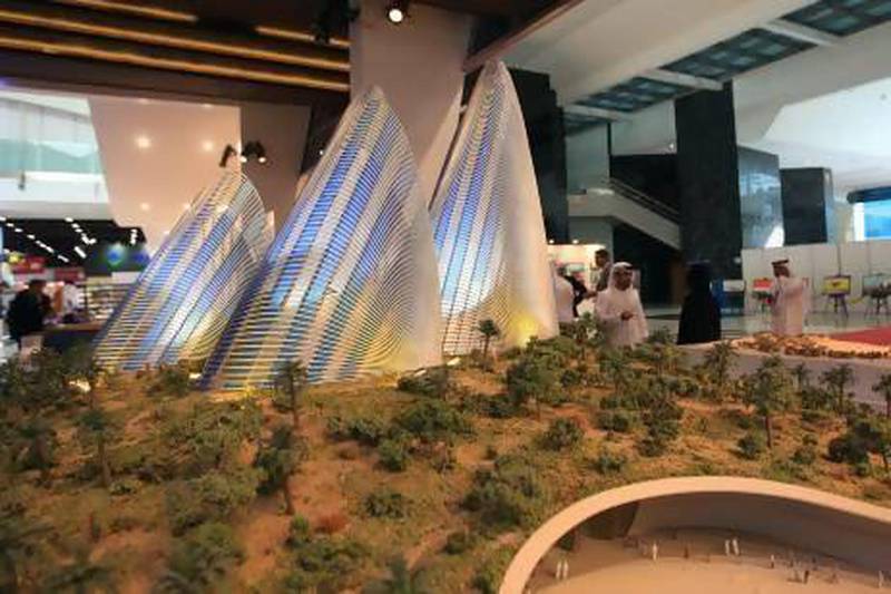 A model of the Zayed National Museum on display at World Routes Exhibition in Adnec, Abu Dhabi.
