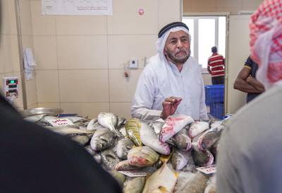 Abu Dhabi, United Arab Emirates, June 27, 2019.   Mirfa (west of ad)  to find out what people think about ghadan.  -- The Mirfa Fish Market.--  Mr. Yousef Salem, 67.Victor Besa/The NationalSection:  NAReporter:Anna Zacharias