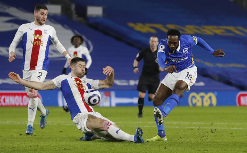 Danny Welbeck of Brighton in action against Gary Cahill of Crystal Palace. EPA