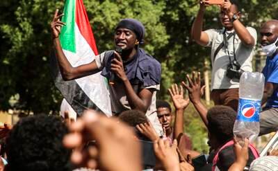 Thousands of Sudanese people took to the streets in the capital of Khartoum, above, and other major cities across the country to demand the country's transition to democratic rule be put back on track. EPA