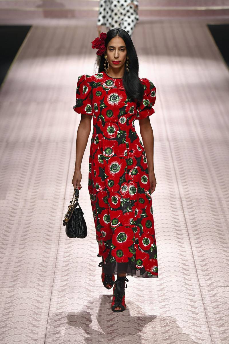 MILAN, ITALY - SEPTEMBER 23:  Princess Dana Al Khalifa walks the runway at the Dolce & Gabbana show during Milan Fashion Week Spring/Summer 2019 on September 23, 2018 in Milan, Italy.  (Photo by Victor Boyko/Getty Images)