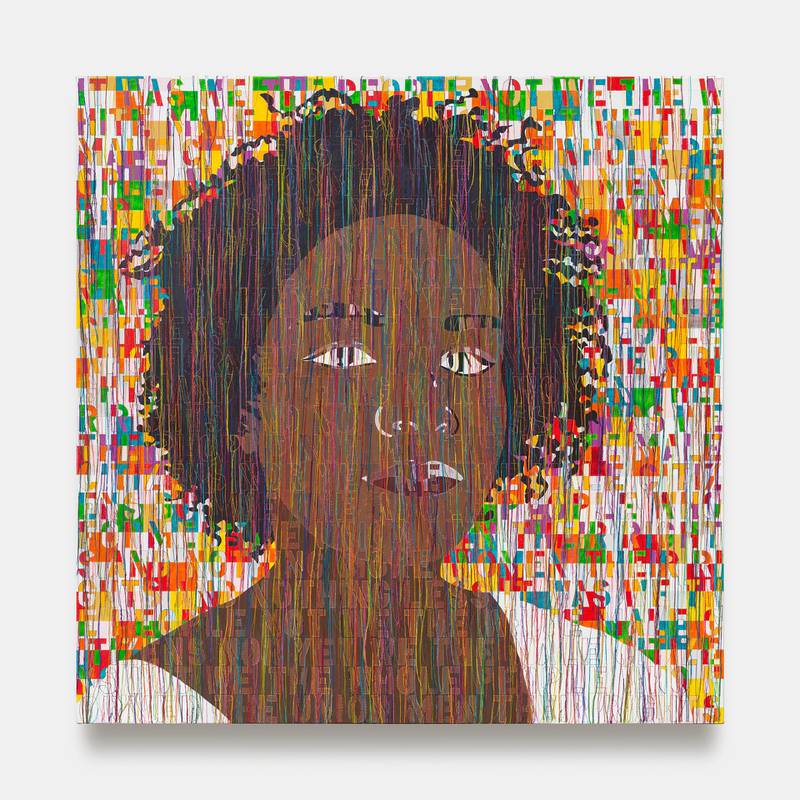 'Portrait of Kamilah', 2020, by Ghada Amer. Courtesy the artist and KEWENIG, Berlin | Palma, Lepkowski Studios Berlin