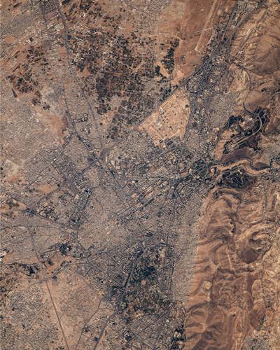 Sultan Al Neyadi captured a detailed photo of Damascus from the International Space Station. Sultan Al Neyadi