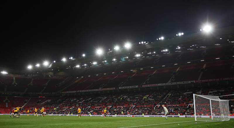 Manchester United and Wolverhampton Wanderers' FA Youth Cup semi-final at Old Trafford on March 9, 2022. PA