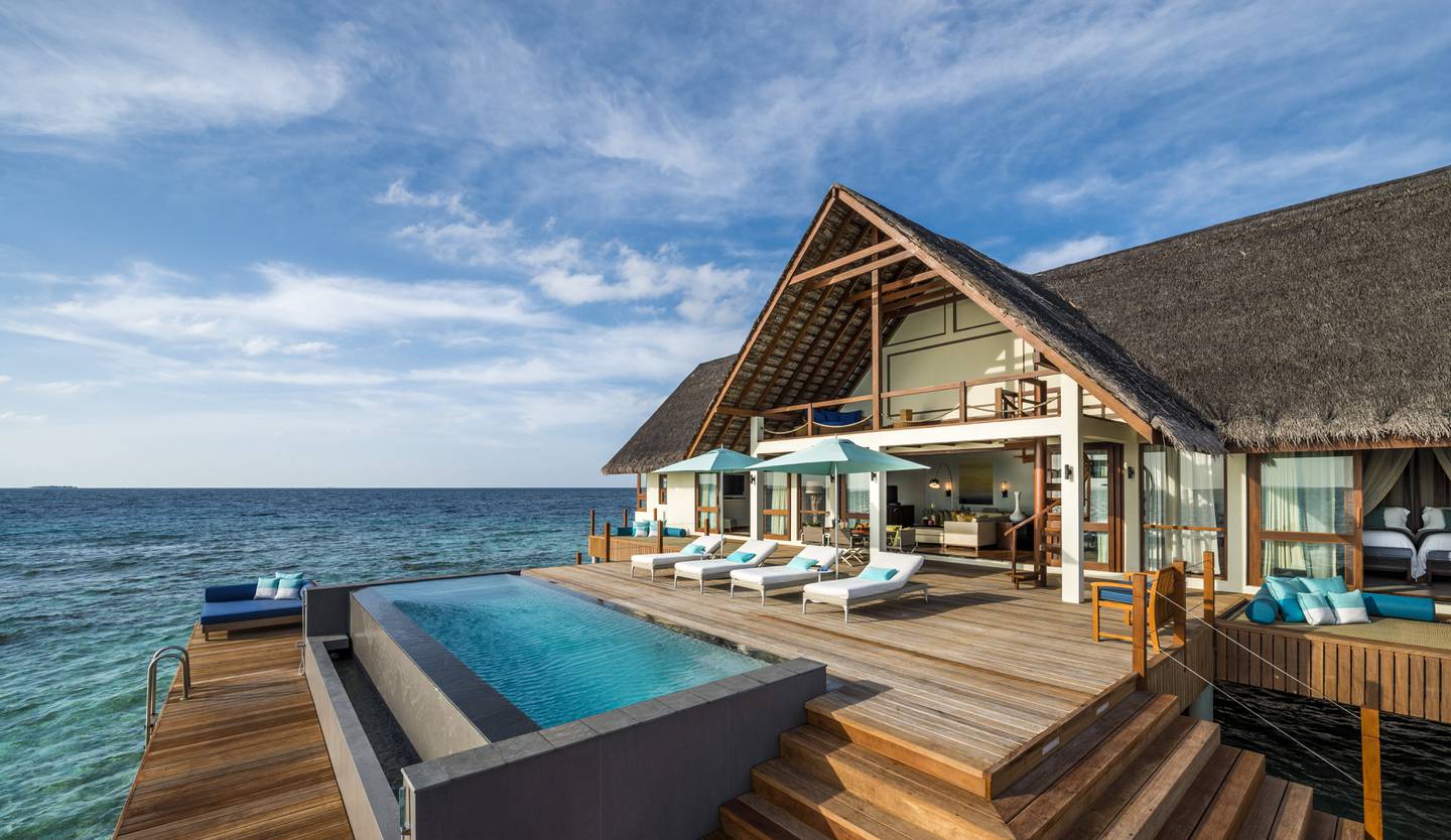 A handout photo of the two-bedroom Water Suite at Four Seasons Resort Maldives at Landaa Giraavaru in Maldives (Courtesy: Four Seasons Resort Maldives at Landaa Giraavaru) *** Local Caption ***  WK03JA-TR-INSIDER-MALDIVES.jpg
