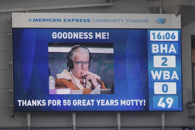 A tribute at the Amex Stadium in Brighton in 2017. Getty Images