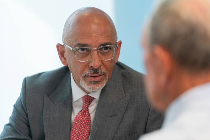 Nadhim Zahawi, UK chancellor, during an interview in New York on Monday. Photo: Jeenah Moon / Bloomberg