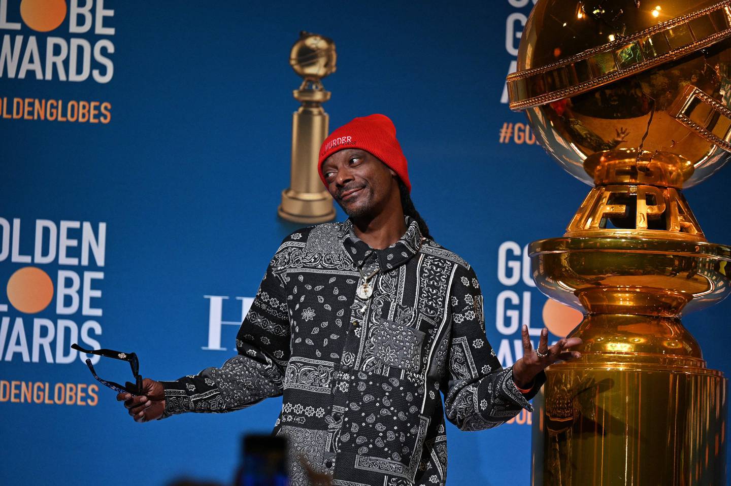 Snoop Dogg announcing the nominees for the 79th Golden Globe Awards. AFP 