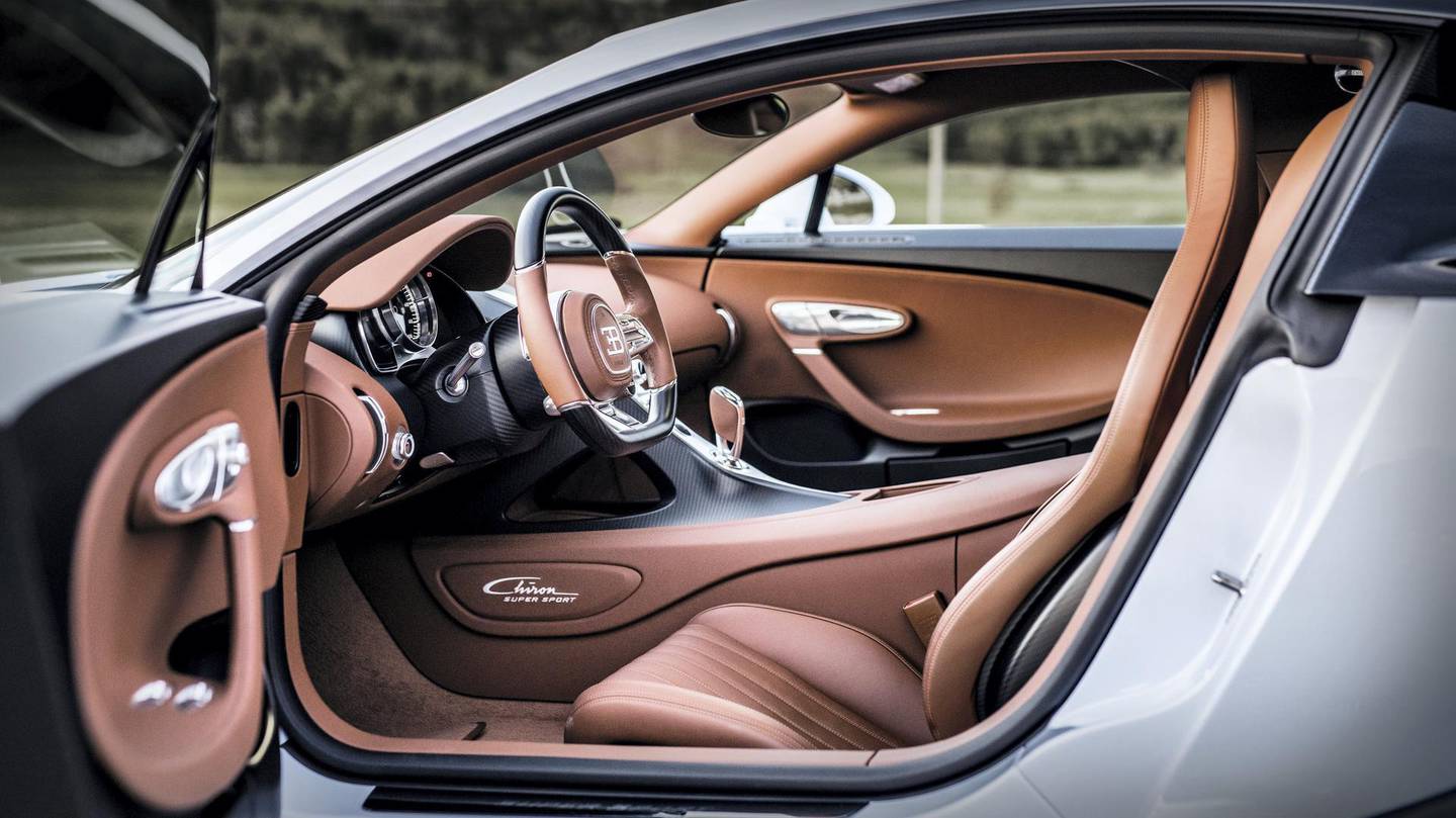 The cabin is replete with leather trim, polished aluminium and high-tech carbon fibre 