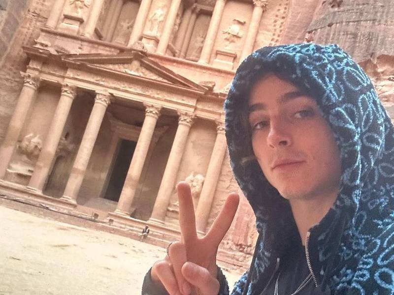 Timothee Chalamet visited Petra in Jordan this week. Photo: Instagram / Timothee Chalamet