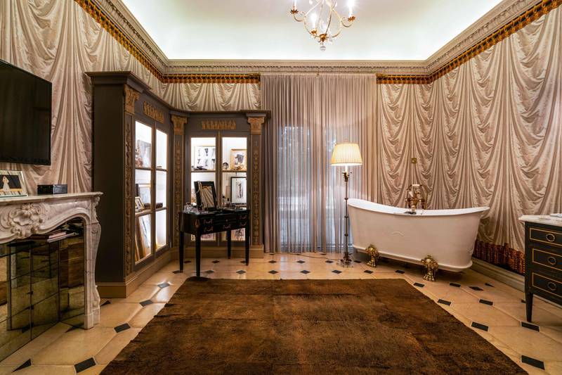 A classic clawfoot bathtub in a very spacious bathroom. Courtesy Luxury Property