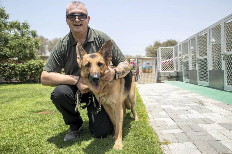 Neil Anderson, a dog trainer who raised the alarm over illegal online dog sales on Dubizzle with rogue sellers posing as his business on June 10 th, 2021.Antonie Robertson / The National.Reporter: Nick Webster for National.