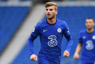 Chelsea attacker Timo Werner, who joined the club from German side RB Leipzig, during the pre-season friendly against Brighton. AFP