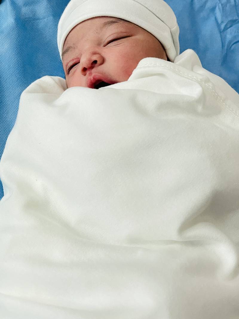 Dhalia was born to Sudanese couple Lubna Abdurabo and Missara Mohammed by natural delivery in Abu Dhabi at 5.57am, weighing 3.1kg. Photo: NMC Specialty Hospital
