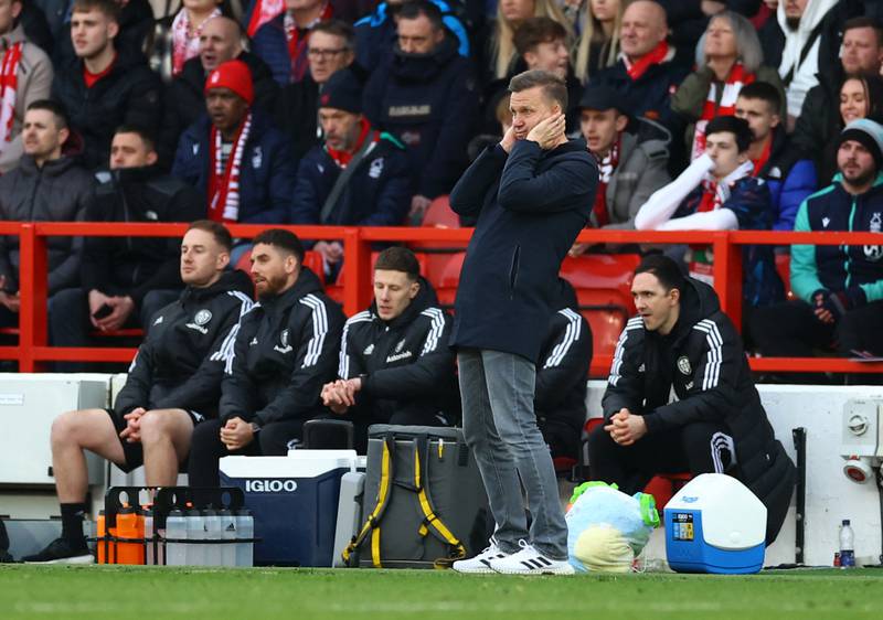Sacked Leeds United manager Jesse Marsch during their Premier League defeat against Nottingham Forest on February 5, 2023. Reuters