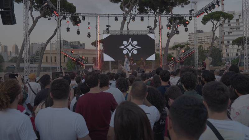 The usually quiet Beirut Hippodrome comes alive as crowds gathered at sunset for the Arab rap and hip-hop concert Midane. Photo: Arab Fund for Arts and Culture