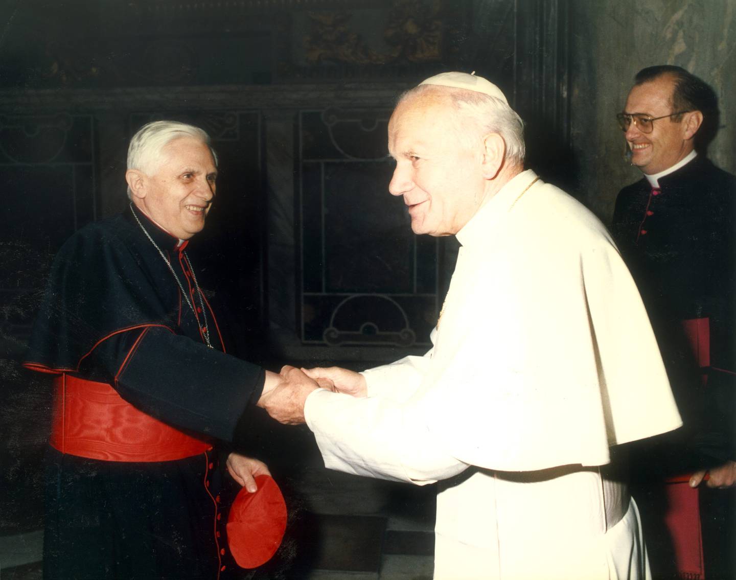 Pope John Paul II with Cardinal Ratzinger. API via Getty Images