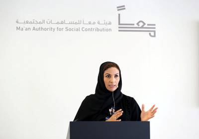 Abu Dhabi, United Arab Emirates - April 22, 2019: The newly-appointed Director General of MaÕan, H.E. Salama Al Ameemi. The introduction of MaÕan Authority for Social Contribution, a government entity in Abu Dhabi responsible for encouraging community-based organizations and cooperation between the public, private and social sectors to achieve sustainable community development. Monday the 22nd of April 2019. Al Maryah Island, Abu Dhabi. Chris Whiteoak / The National