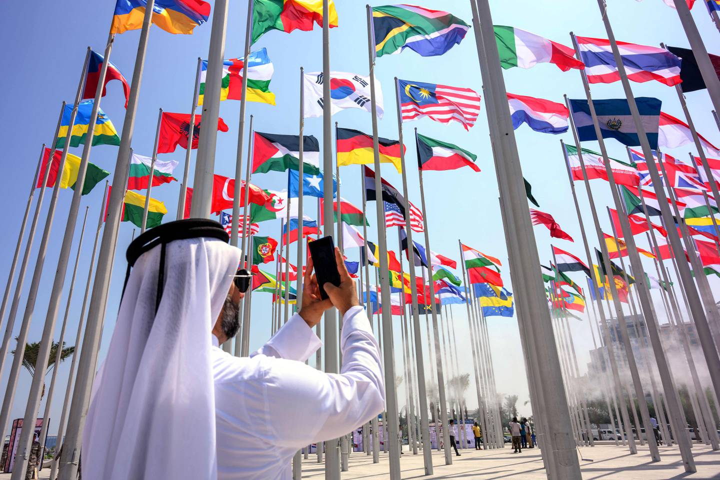The recently inaugurated Flag Plaza in Doha, Qatar. AFP