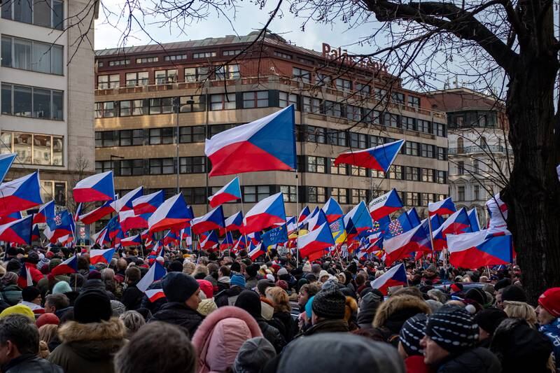 An anti-government demonstration called 'Czech Republic Against Poverty' at Wenceslas Square in Prague. EPA