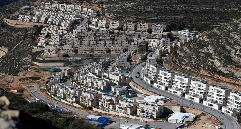 Construction work in the Israeli settlement of Givat Zeev, near the Palestinian city of Ramallah in the occupied West Bank, in January. Photo: AFP