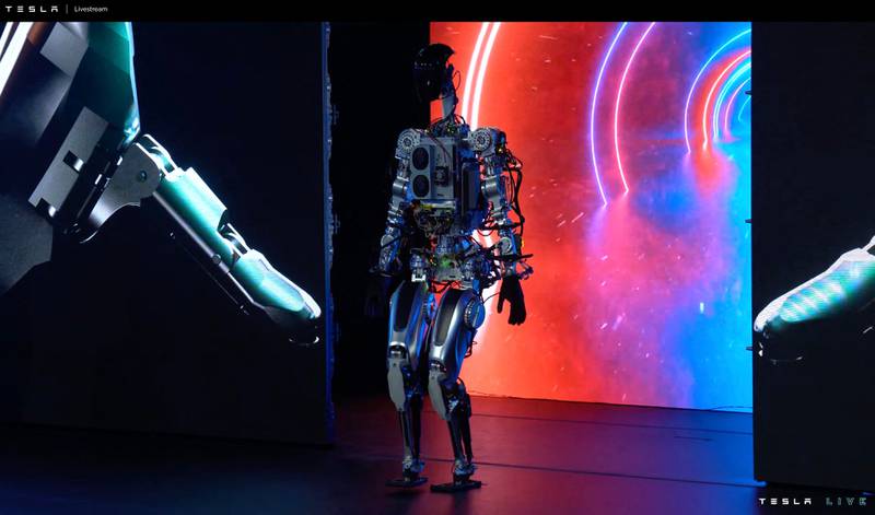 Humanoid robot Optimus was on stage as Tesla set out its plans for an AI future.