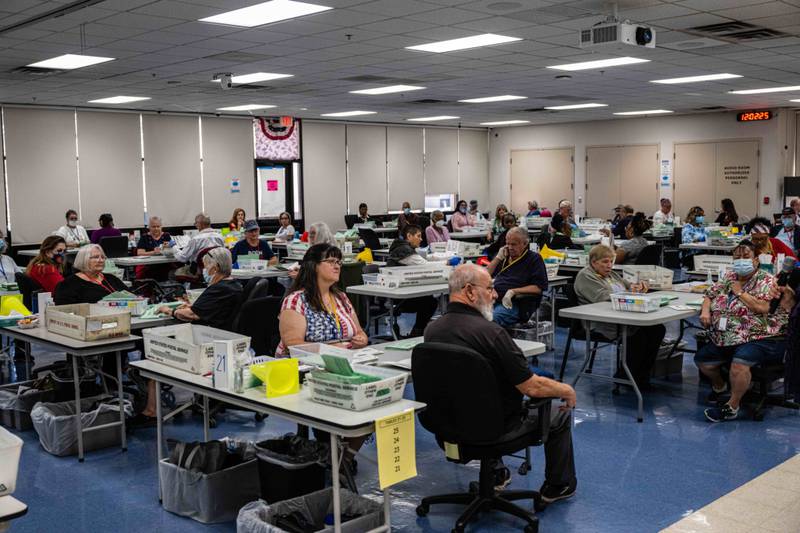 Election officials process ballots in Phoenix. After months of talk about reproductive rights, threats to democracy, climate change, immigration and crime, the US midterm elections are coming down to the way Americans feel about the overall state of the economy and, in particular, inflation. Bloomberg