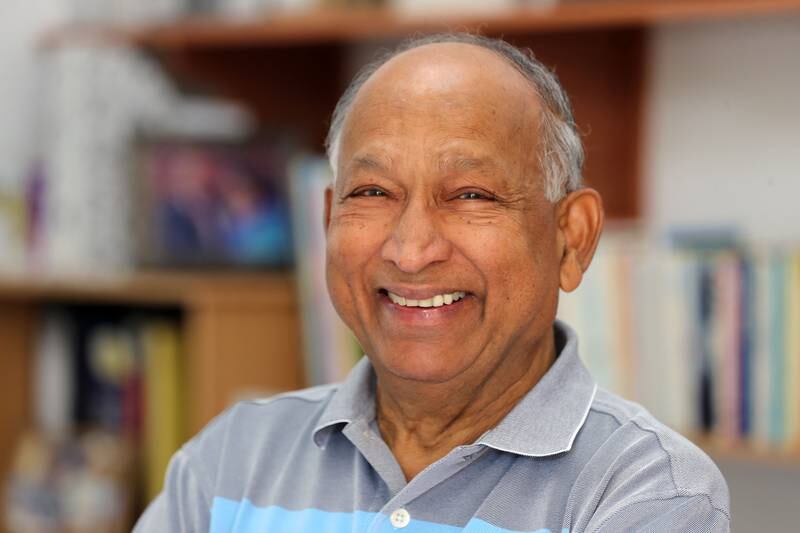 Expo's oldest volunteer Mahabir Singhal, 79, a retired finance professional, enjoys being part of the Expo family and the UAE. Chris Whiteoak / The National