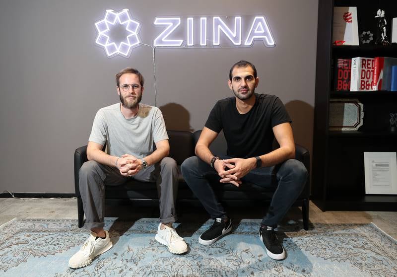 Andrew Gold, left, and Faisal Toukan, the founders of FinTech start-up Ziina. Chris Whiteoak / The National